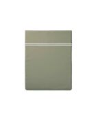 Drap plat satin de coton Annecy blanc/taupe - 240x300 cm
