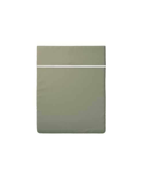 Drap plat satin de coton Annecy blanc/taupe - 240x300 cm
