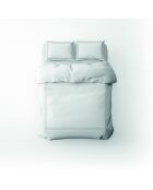 Housse de couette + taie d'oreiller 63x63 satin de coton Lune impériale gris/blanc - 140x200 cm