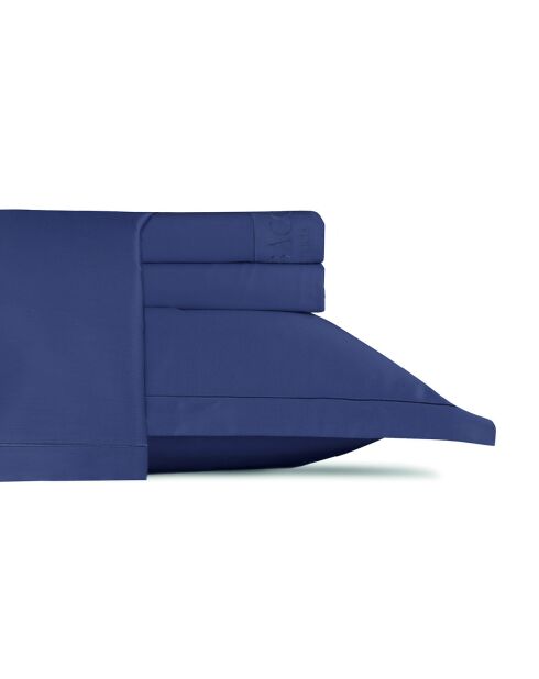 Ensemble de draps Maxi taie carrée satin de coton Uni 1 baratta bleu 06