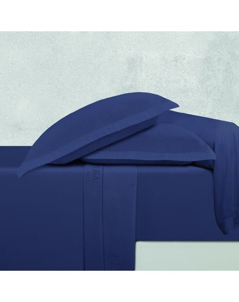 Ensemble de draps Maxi taie carrée satin de coton Uni 1 baratta bleu 06