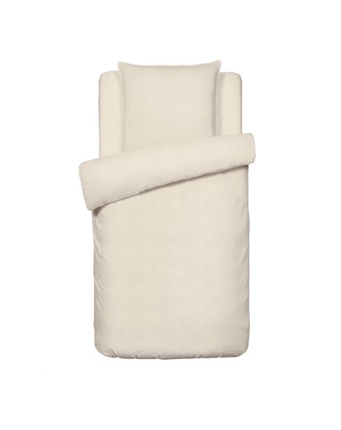 Housse de couette + taie gaze de coton Uni taupe 07 - 140x200 cm