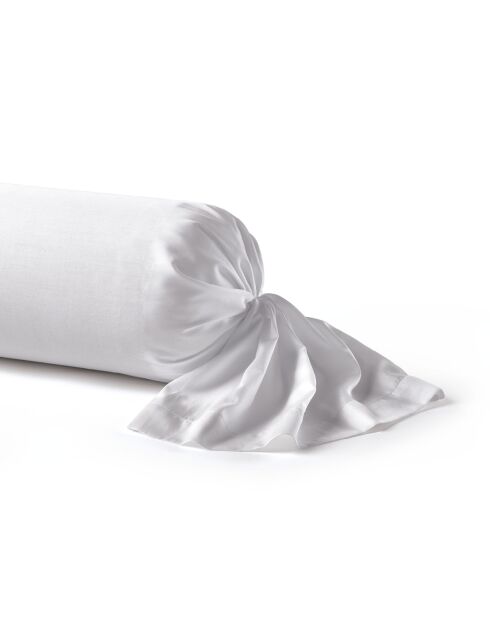 Einfarbige Kissenhülle aus weißem Baumwollsatin — 43 x 210 cm