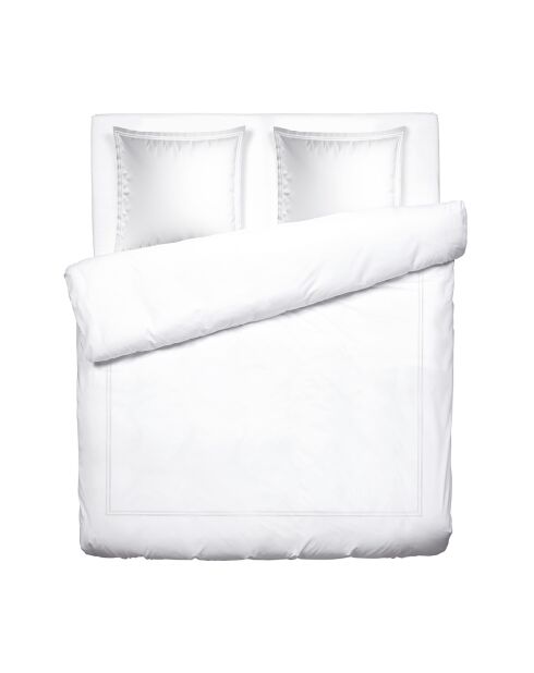 Housse de couette + 2 taies d'oreiller en satin de coton Nice blanc