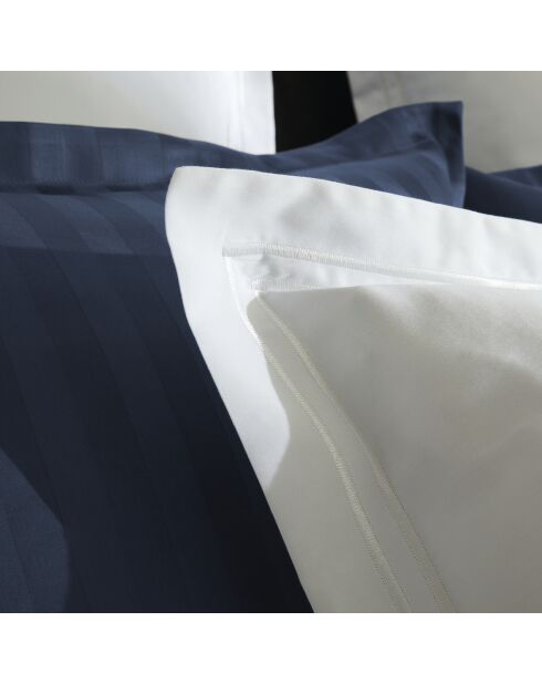 Housse de couette + 2 taies d'oreiller en satin de coton Nice blanc