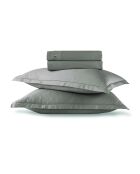 Maxi-Bettwäscheset, rechteckig, Kissenbezug aus Baumwollsatin, Uni 1, baratta taupe 01