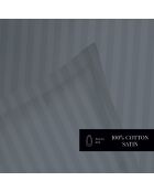 Drap plat satin de coton dobby stripe Jacquard gris 02