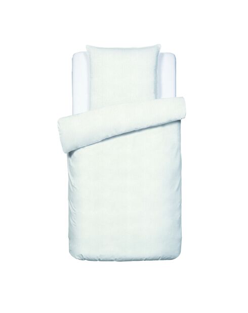 Bettbezug für Babys + Kissenbezug Baumwollgaze Uni Blanc 02 - 80x120 cm