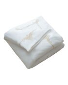 Housse de couette en percale de coton brodée uni blanche