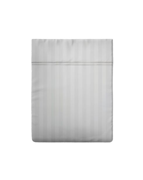 Drap plat en satin de coton rayure tissé dobby Jacquard blanc