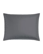 Set de 2 taies d'oreiller en satin de coton rayure tissé dobby Jacquard gris foncé - 50x70 cm