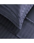 Maxi-Bettwäscheset, rechteckig, gestreift, gewebt, Dobby Jacquard, dunkelblauer Jacquard