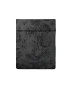 Drap plat en satin de coton Toile Fleurie gris foncé