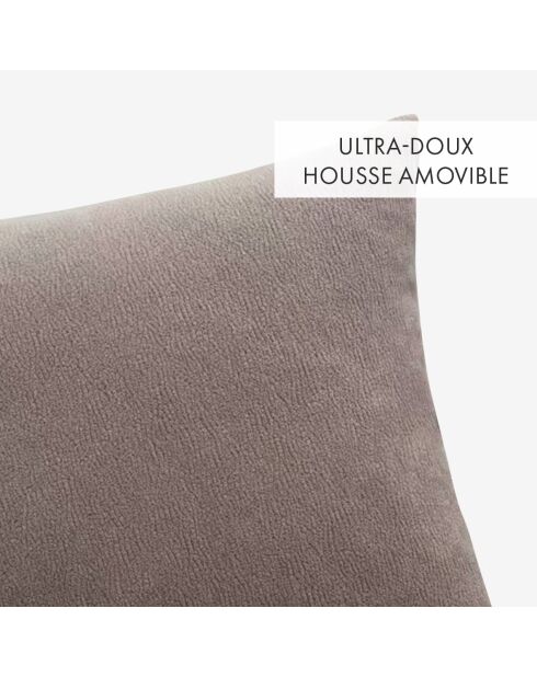 Housse de coussin Malory taupe - 45x45 cm