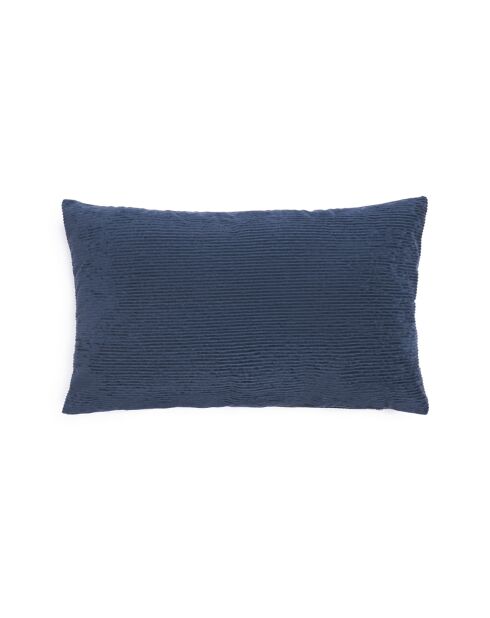 Housse de coussin velours côtelé bleue - 30x50 cm