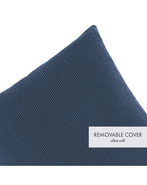 Housse de coussin velours côtelé bleue - 30x50 cm