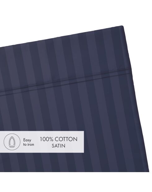 Dobby Stripe Dobby Stripe katoenen satijnen laken Dobby Stripe geweven donkerblauw