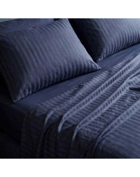 Dobby Stripe Dobby Stripe katoenen satijnen laken Dobby Stripe geweven donkerblauw