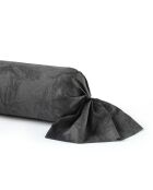 Nackenetui aus Baumwollsatin Dunkelgraue Leinwand mit Blumenmuster - 43x210 cm