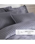 Nackenetui aus Baumwollsatin Dunkelgraue Leinwand mit Blumenmuster - 43x210 cm