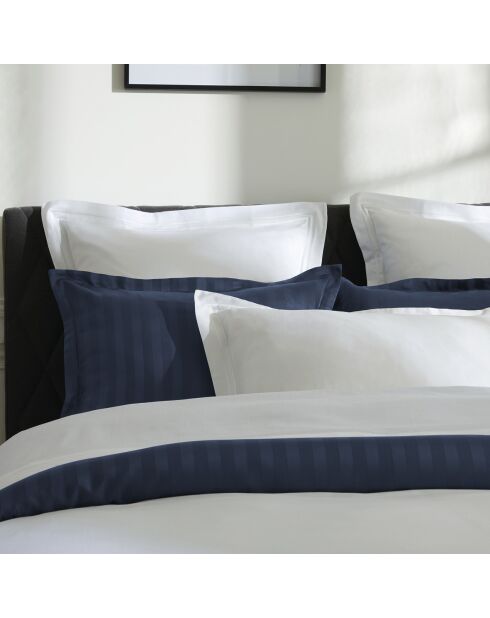 Drap plat en satin de coton Nice blanc