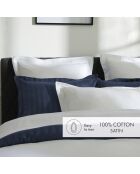 Drap plat en satin de coton Nice blanc
