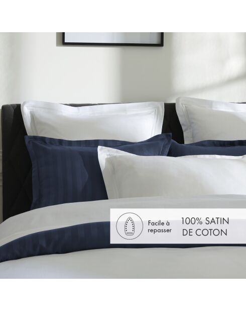 Drap plat en satin de coton Nice blanc