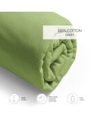 Custodia Lina in raso di cotone con fiori verdi - 43x210 cm