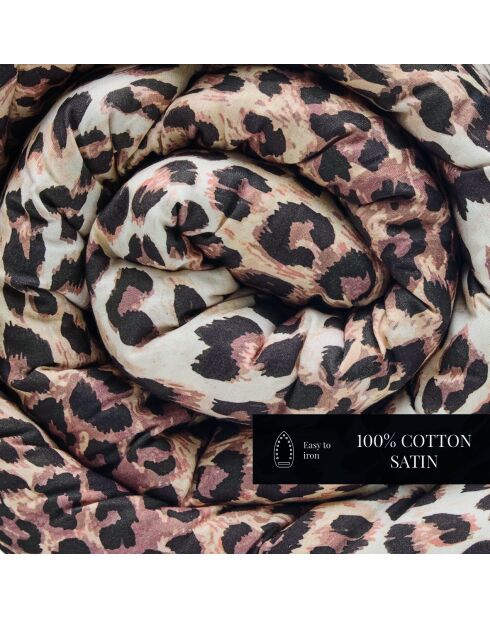 Trapunta con nappine in cotone satinato Elegance wild marrone chiaro - 140x200 cm