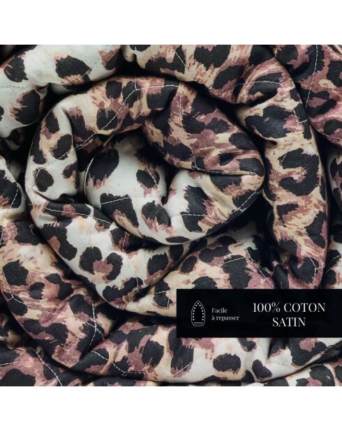 Copriletto in raso di cotone Wild Elegance marrone chiaro - 220x250 cm