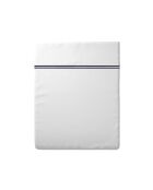 Drap plat en satin de coton Nice bleu foncé/blanc