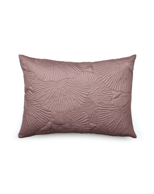 Fluwelen kussenhoes met oudroze bloemmotief - 30x50 cm
