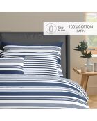 Set de 2 taies d'oreiller en satin de coton Léna bleu - 2x(50x70 cm)
