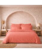 Taie d'oreiller carrée en percale de coton uni orange - 65x65cm