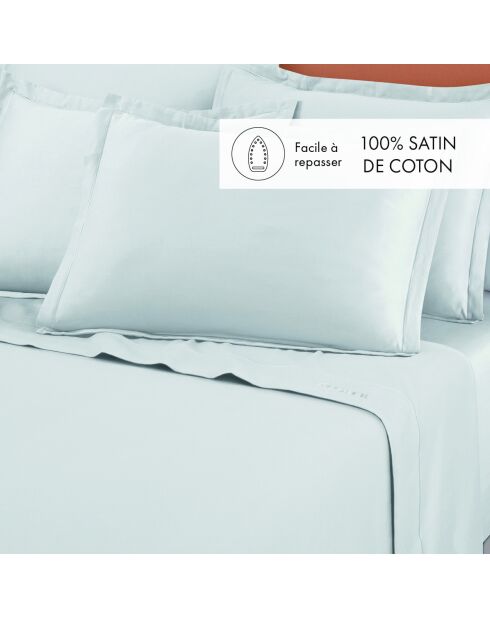 Drap plat en satin de coton Uni 1 baratta blanc 01