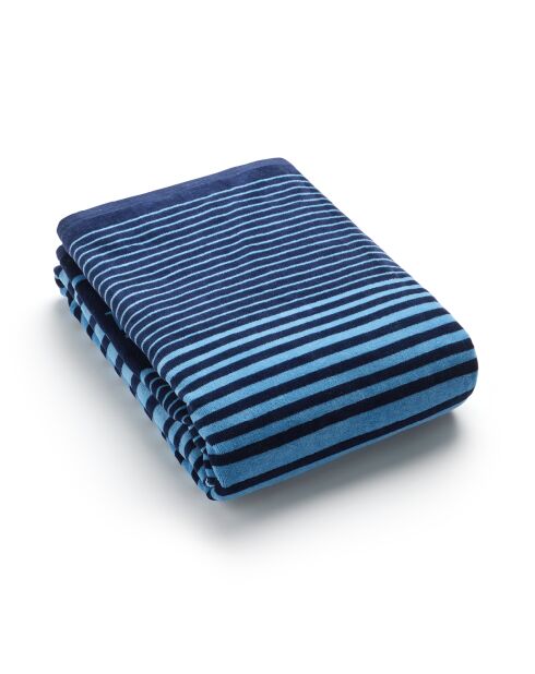Serviette de plage Lino bleue - 90x180 cm