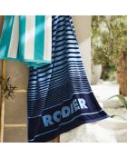 Serviette de plage Lino bleue - 90x180 cm