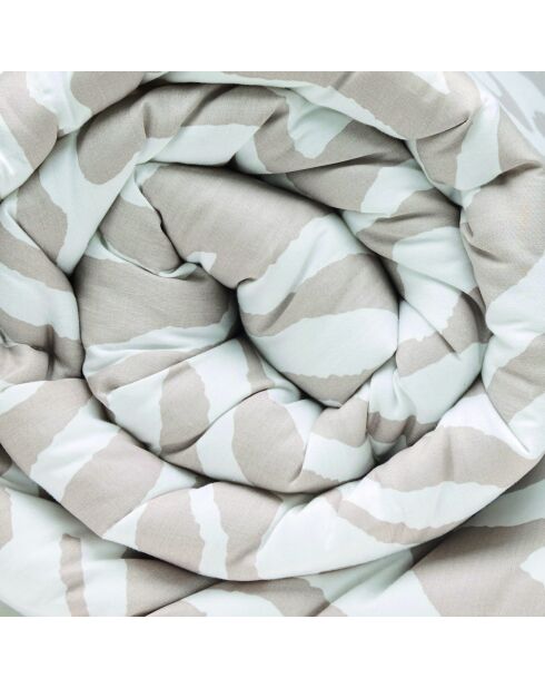 Édredon avec glands satin de coton Evasion zébrée taupe - 140x200 cm