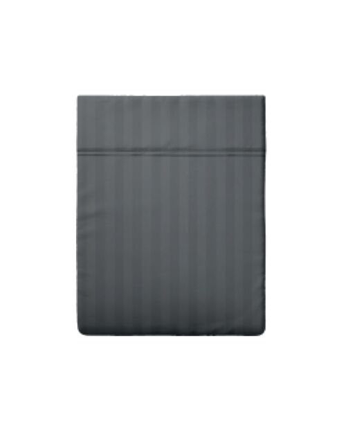 Drap plat en satin de coton dobby stripe Jacquard gris foncé