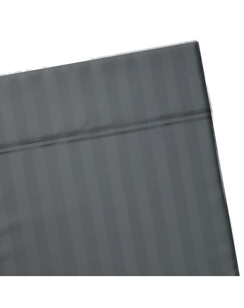 Drap plat en satin de coton dobby stripe Jacquard gris foncé