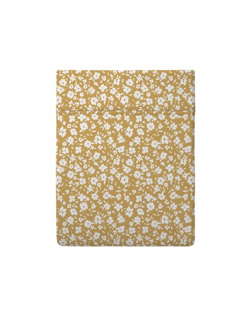 Drap plat en satin de coton Elégance jaune - 240x300 cm