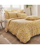 Drap plat en satin de coton Elégance jaune - 240x300 cm