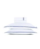 Ensemble de draps Mini satin de coton Annecy bleu foncé/blanc - 150x200 cm