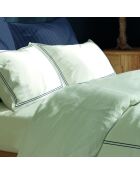 Ensemble de draps Mini satin de coton Annecy bleu foncé/blanc - 150x200 cm