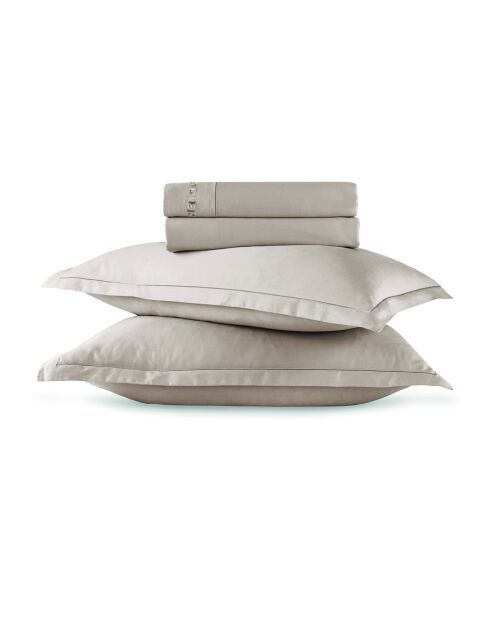 Maxi-Bettwäscheset, rechteckig, Kissenbezug aus Baumwollsatin, Uni 1, Baratta, Taupe 05