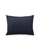 Fluwelen kussenhoes met donkerblauw bloemenmotief - 30x50 cm