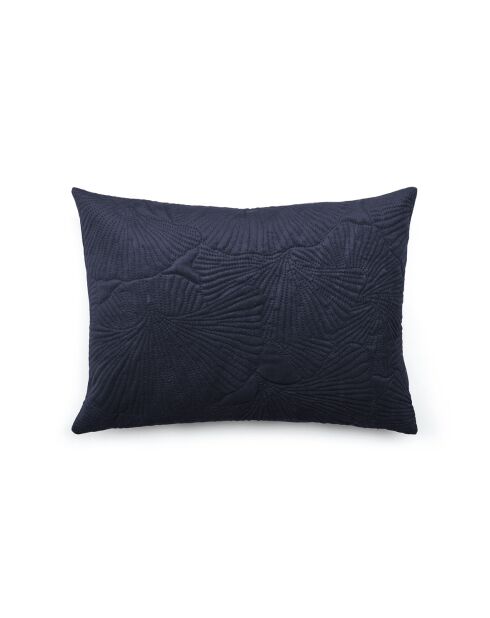 Fluwelen kussenhoes met donkerblauw bloemenmotief - 30x50 cm