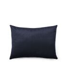 Fluwelen kussenhoes met donkerblauw bloemenmotief - 30x50 cm