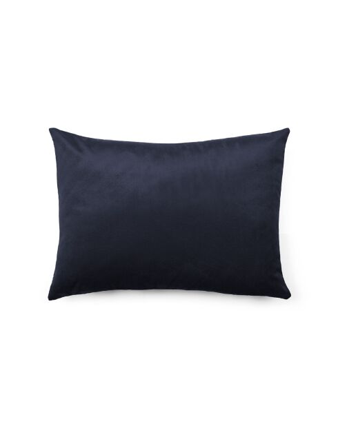Fluwelen kussenhoes met donkerblauw bloemenmotief - 30x50 cm
