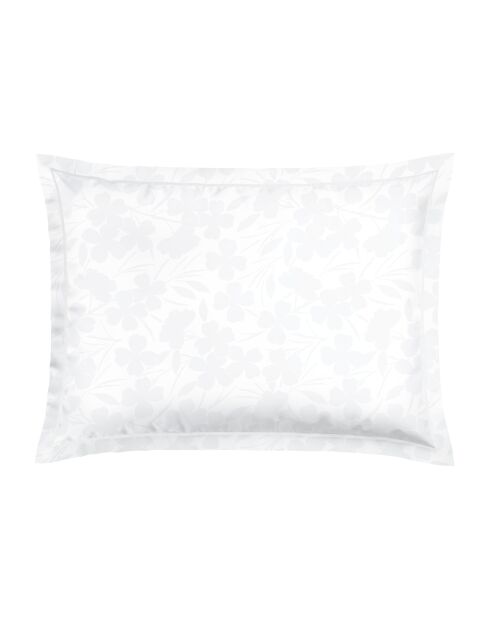 Weißer Jacquard-Jacquard-Kissenbezug aus gewebtem Baumwollsatin — 2 x (50 x 70 cm)